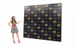 Freestanding press backdrop stands printed with sponsor logo